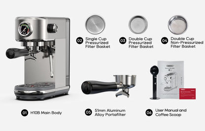 HiBREW H10B Pro Fully Automatic Coffee Machine | Bean-to-Cup | Touch Screen | EU 220V