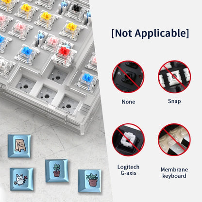 Cute Theme Keycaps 8-Piece Set – Cherry Profile, 5-Side Dye-Sub for Mechanical Keyboard