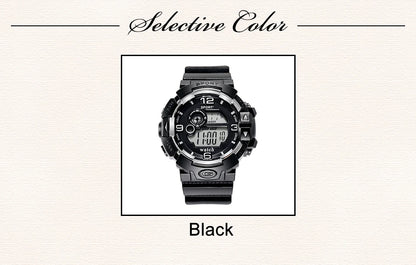 Men's Luminous Military LED Digital Watch - Waterproof, Silicone Strap, Calendar Display