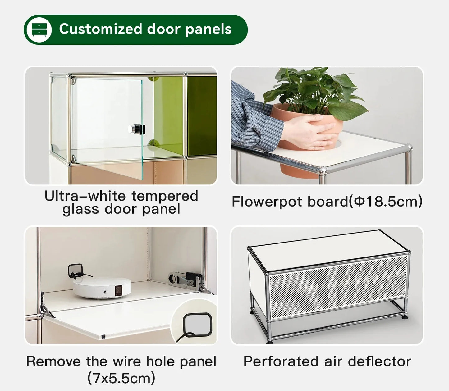 Stainless steel metal nightstands with storage cabinets for bedroom or living room, modern bedroom furniture by R.E.D. Shopping