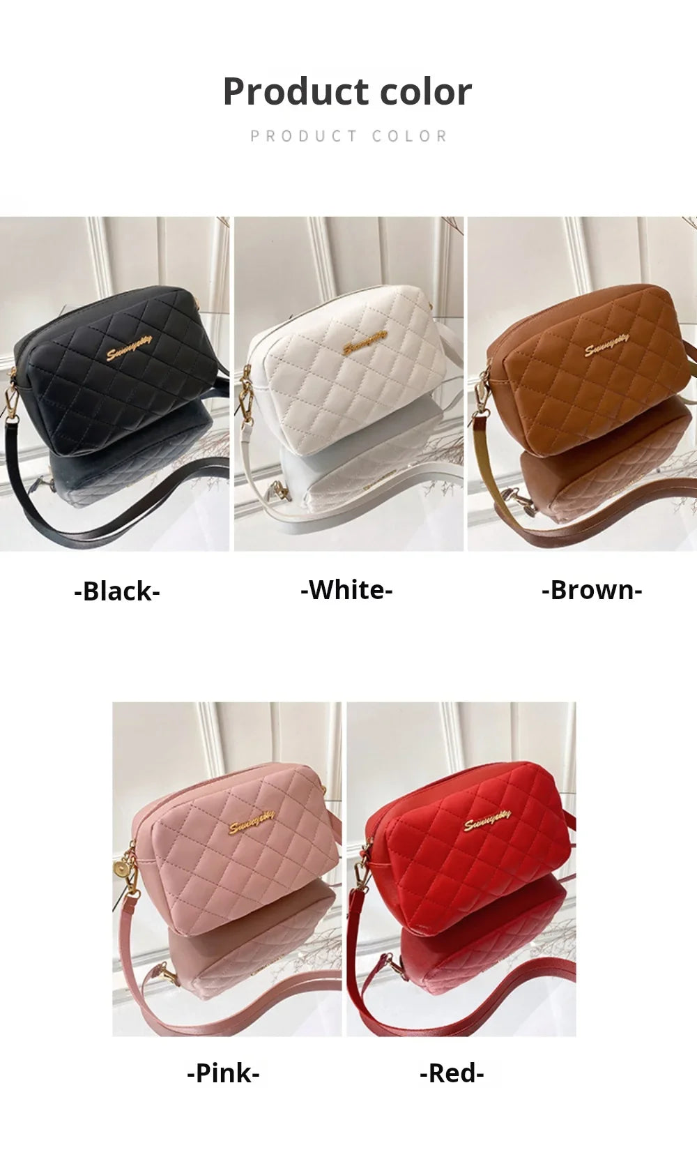 Tassel Diamond Grid Embroidery Crossbody Bag with Chain Strap