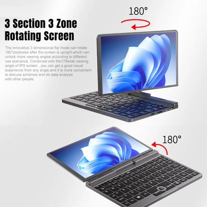 CRELANDER P8 Mini Laptop 8" – 360° Touchscreen, Intel N150, 12GB DDR5, up to 1TB SSD, WiFi 6, Windows 11