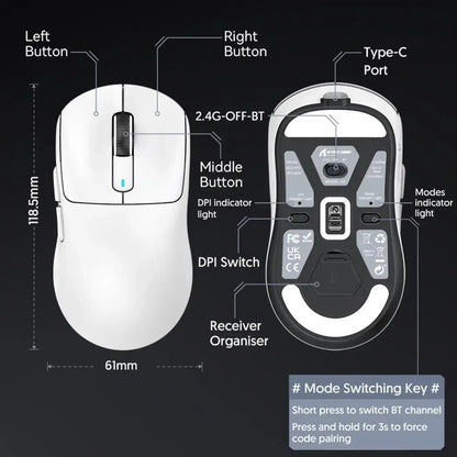 ATTACK SHARK X3 / X3 Pro Wireless Gaming Mouse – 26K DPI, 8K Hz, Tri-Mode, Ultra-Light