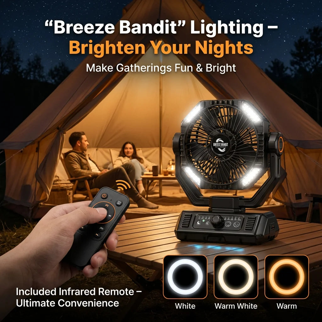 coldSky Camping Fan 20000mAh – LED Lantern, 8 Speed, Portable Outdoor Desk Fan
