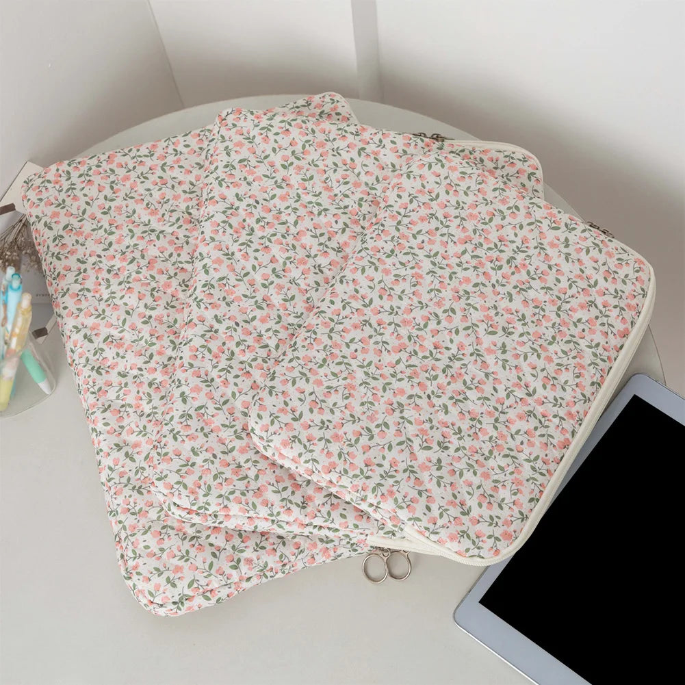 Coquette Floral Laptop Sleeve – 11"/13"/15", Cotton Liner, Carrying Case for Office