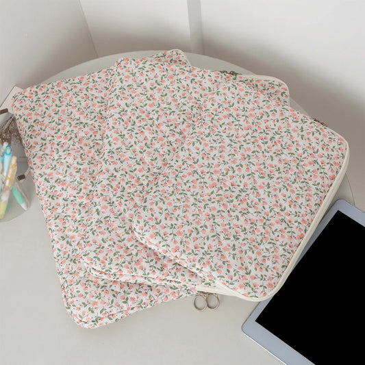 Coquette Floral Laptop Sleeve – 11"/13"/15", Cotton Liner, Carrying Case for Office