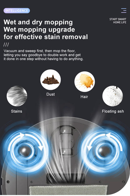 R.E.D. Shopping 3-in-1 smart sweeping robot for home, wireless vacuum cleaner with sweeping and vacuuming functions.