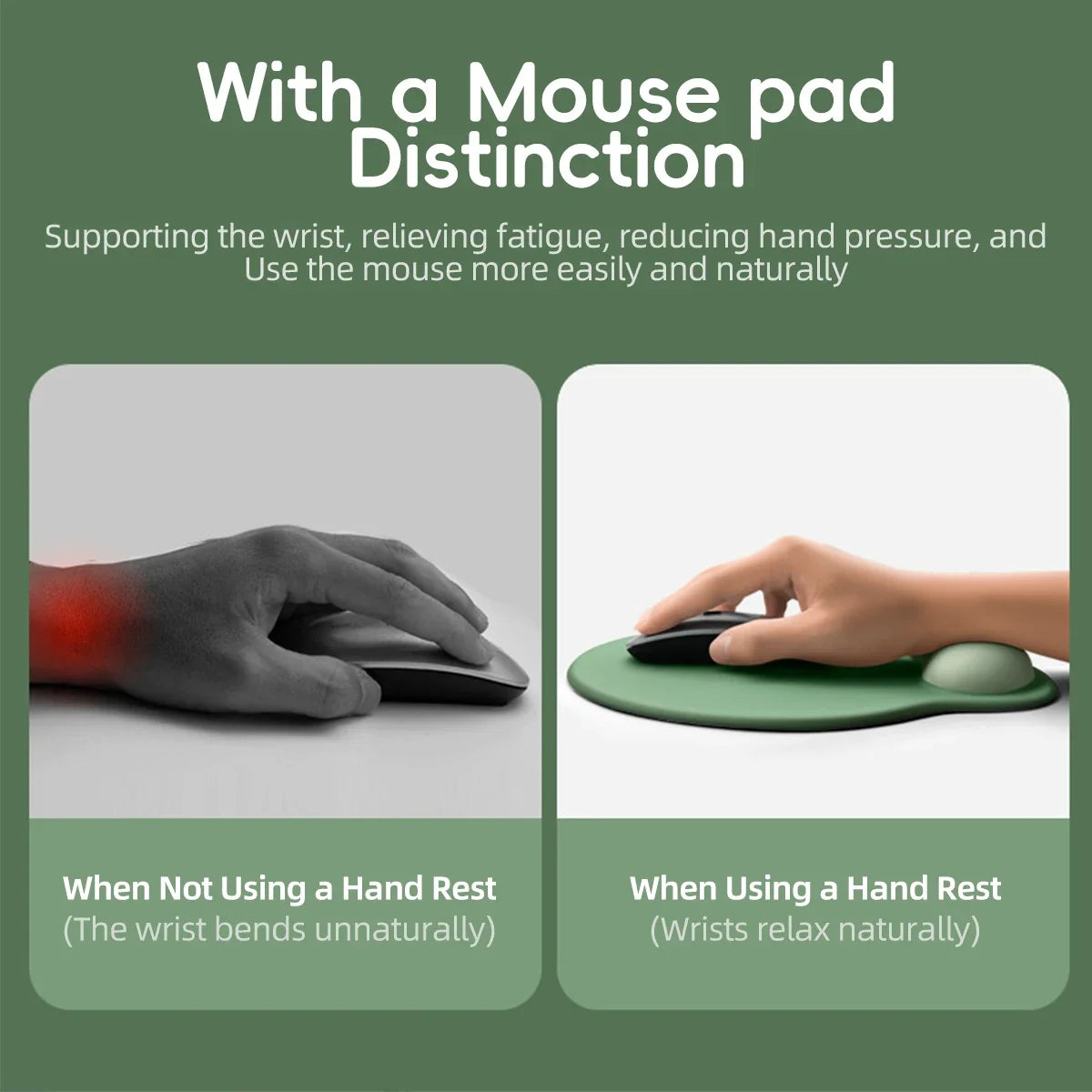Gradient Mouse Pad with Wrist Rest – Soft Gaming Mousepad for PC & Laptop, Pink/Black/Blue