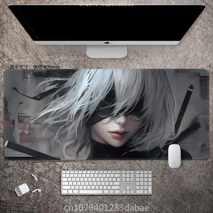 NieR: Automata Leather Gaming Mouse Pad — Waterproof Desk Mat, E-Sports