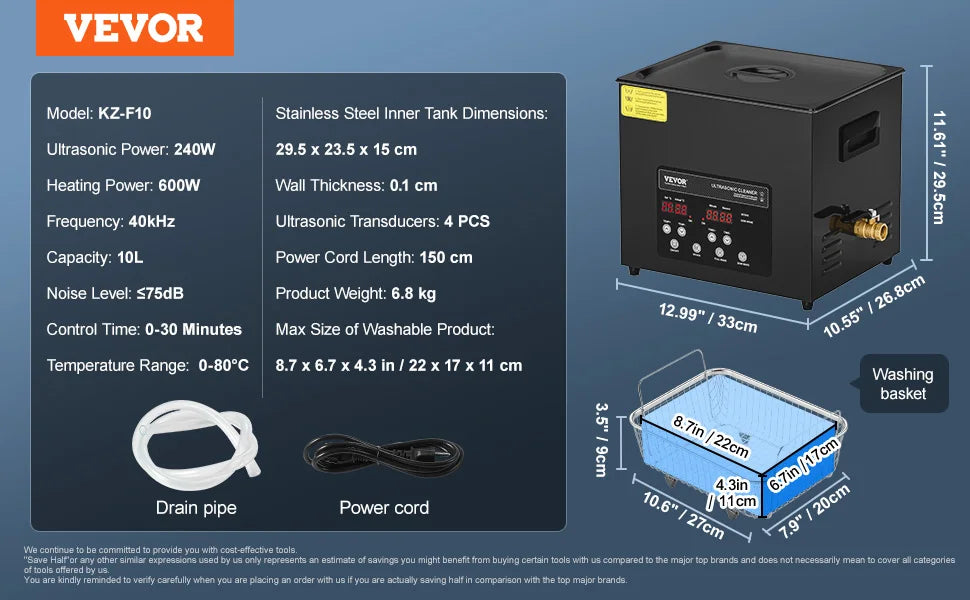 SucceBuy Ultrasonic Cleaner 2L–15L | Portable | Home & Kitchen Use