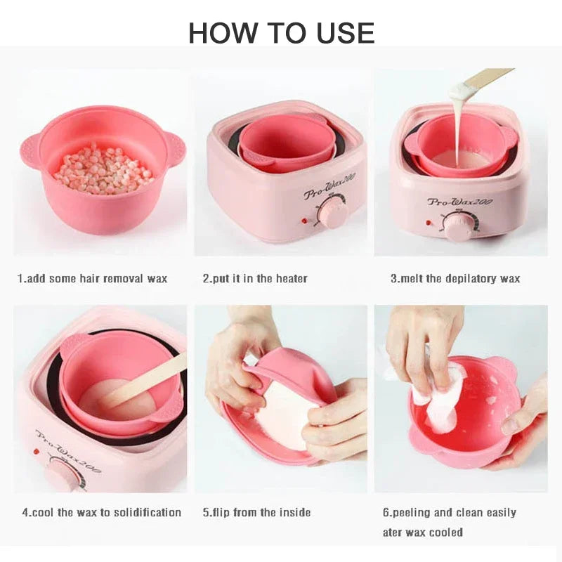 R.E.D. Shopping hard wax beans for hair removal, 500g, 200g, or 50g, in a professional waxing product image.