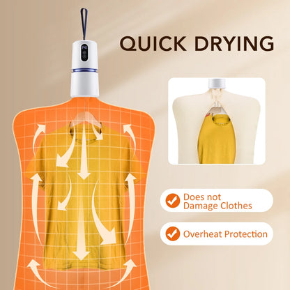 Portable Mini Electric Clothes Dryer – Foldable, Dual Temp, Smart Control, for Shoes, Shirts & Underwear, EU/US