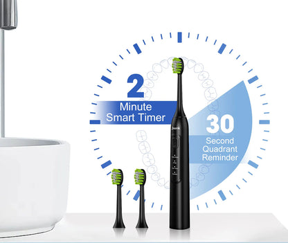 Jeenk JK-Y05 Sonic Electric Toothbrush | 4 Modes | 6 Heads | Smart Timer | Waterproof