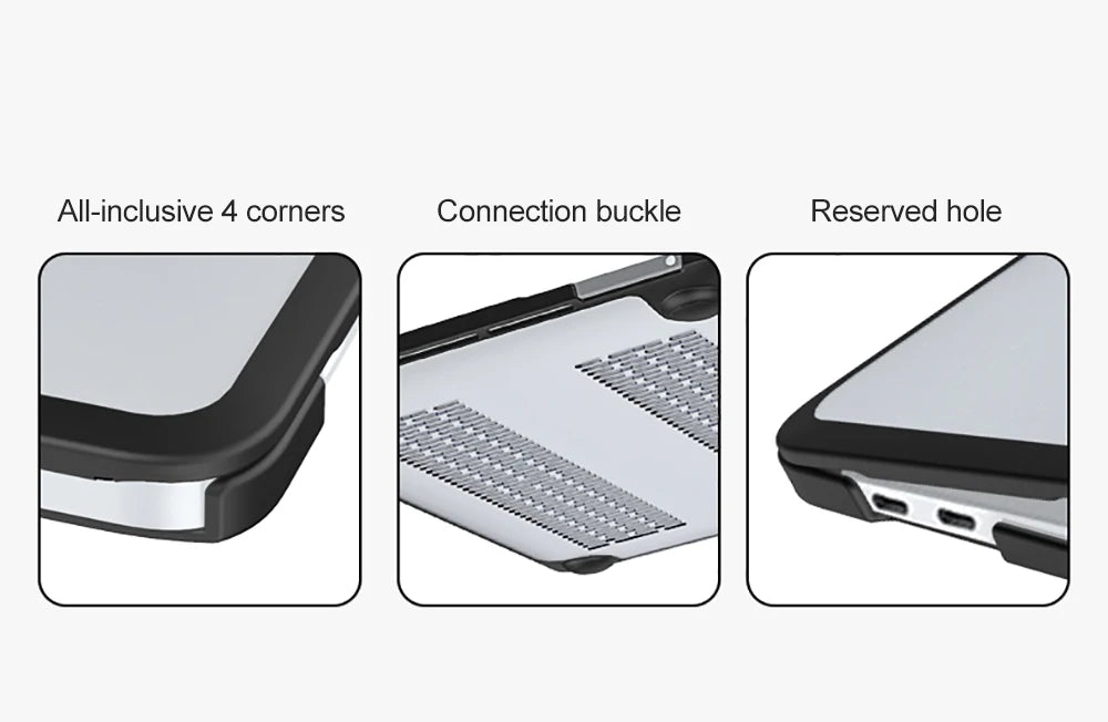 Soft TPU+PC MacBook Case – Pro 16/14/13, Air 15/13, M1–M5 (2019–2025)