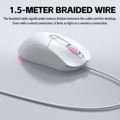 OBAME Cute Wired Gaming Mouse – Anti-Slip Sticker, 6-Key, RGB Backlight, for PC & Laptop