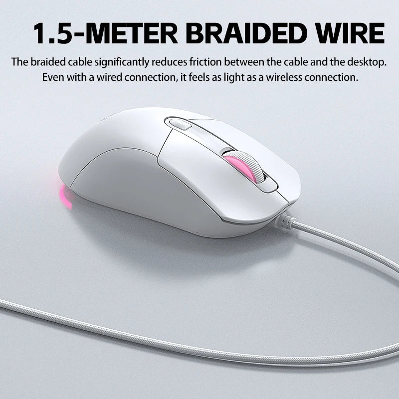 OBAME Wired Gaming Mouse – 6-Key RGB Backlight, Anti-Slip Sticker Design