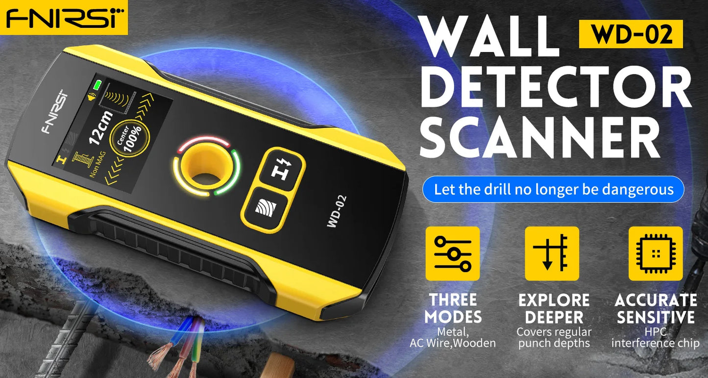 FNIRSI Wall Scanner – Metal Detector for AC Cables, Wires & Wood Studs