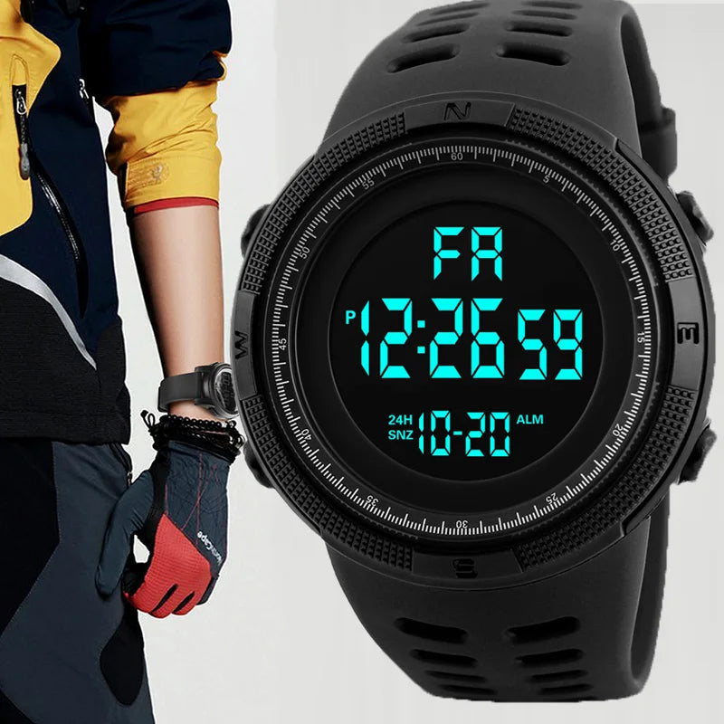 R.E.D. Shopping military LED digital watch with luminous display, multifunction sport watch for men, teens, and kids.