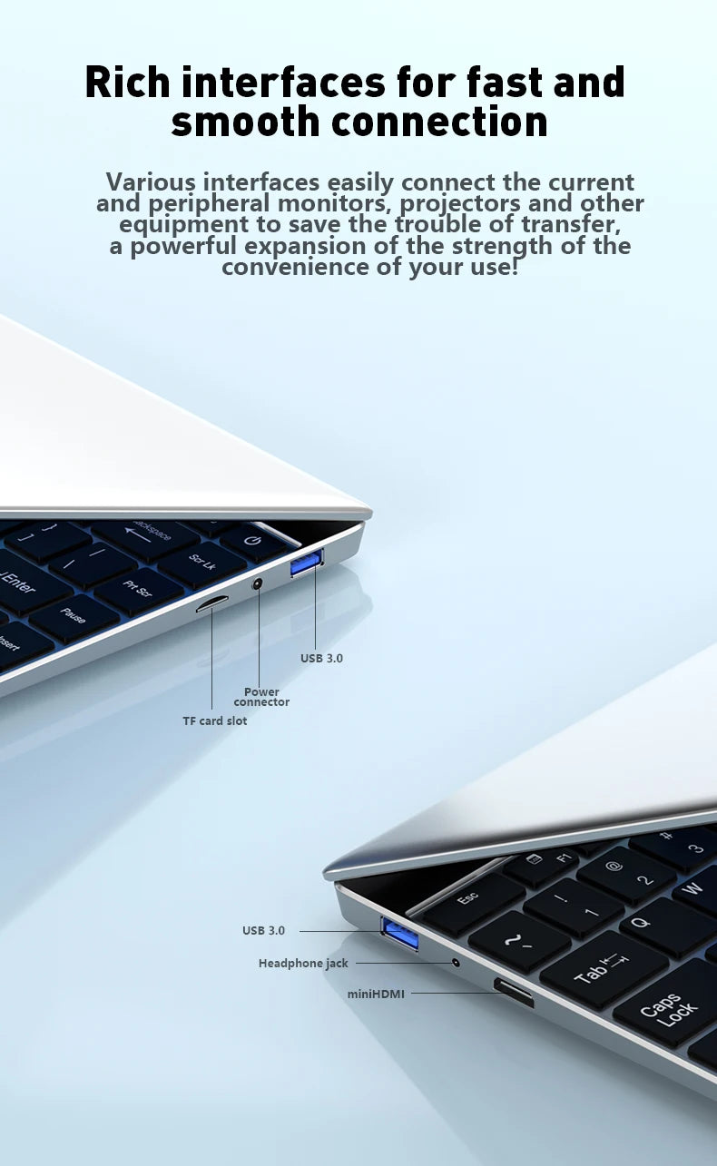 14.1" Ultra Slim Notebook – Intel N3700 16GB RAM 2TB SSD 1920x1080 Windows 11 Pro
