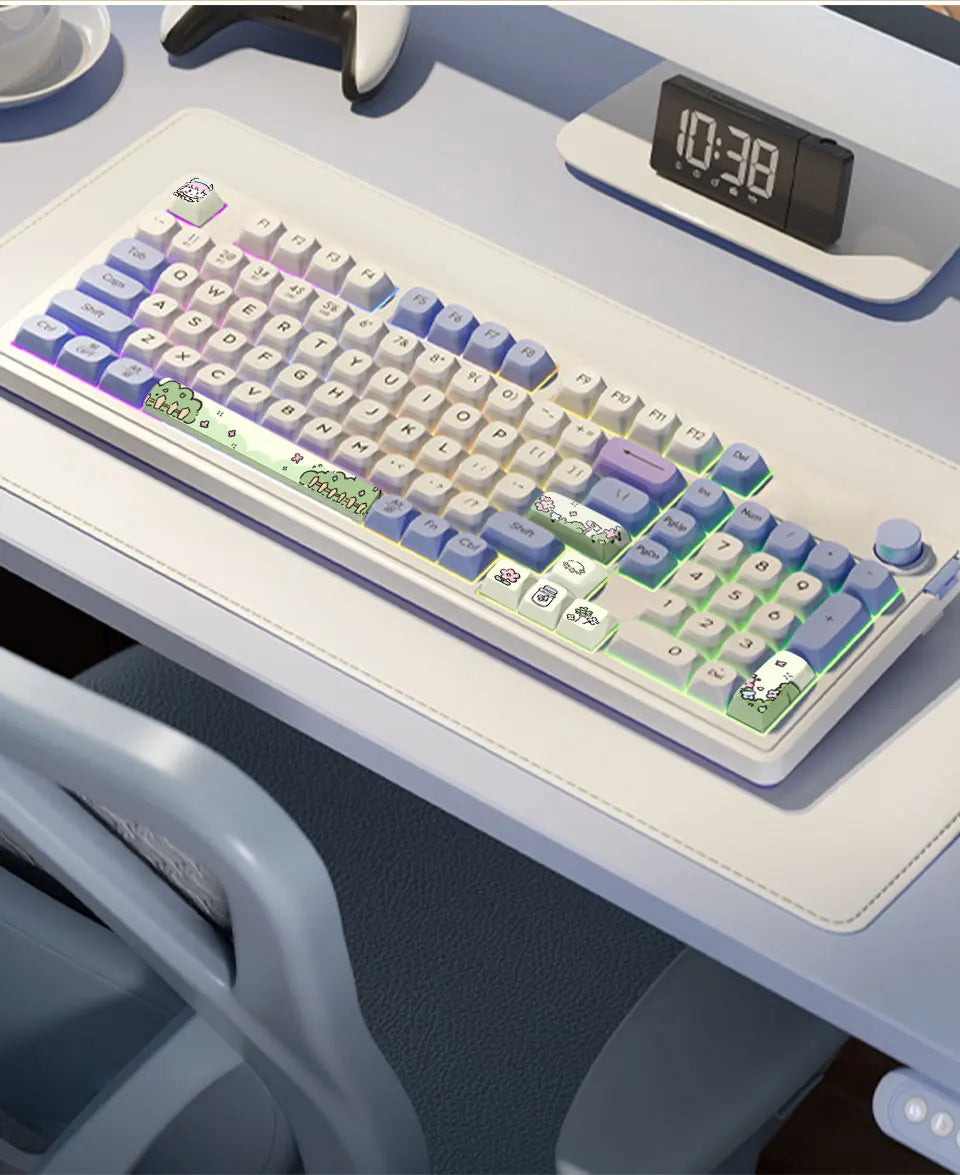 Cute Theme Keycaps 8-Piece Set – Cherry Profile, 5-Side Dye-Sub for Mechanical Keyboard