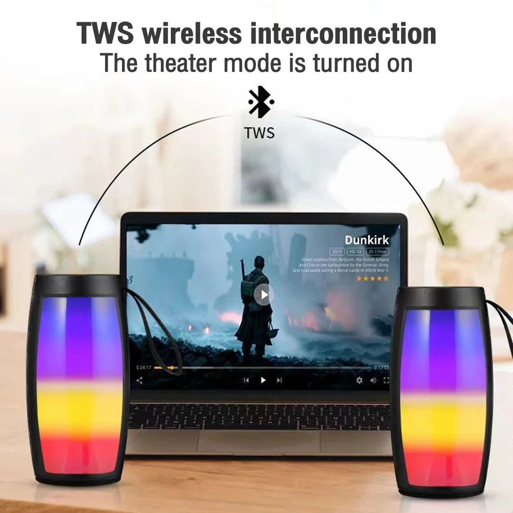 Bluetooth Wireless Portable Speaker – Powerful Subwoofer, Bass, LED Lights & Car Audio