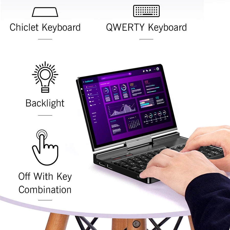 GPD Pocket 4 8.8" — AMD AI 9 HX 370, 64GB RAM, 2TB NVMe, 180° Flip, Portable Mini PC