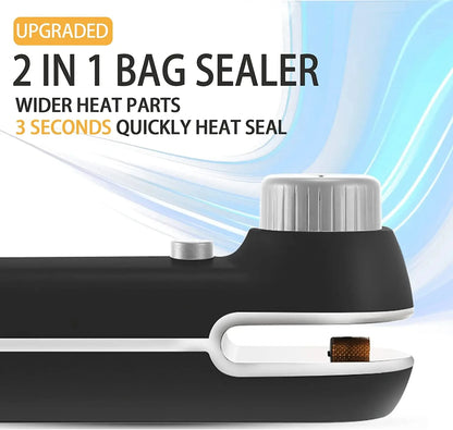 2-in-1 Mini Handheld Heat Sealer – USB Rechargeable Bag Sealer