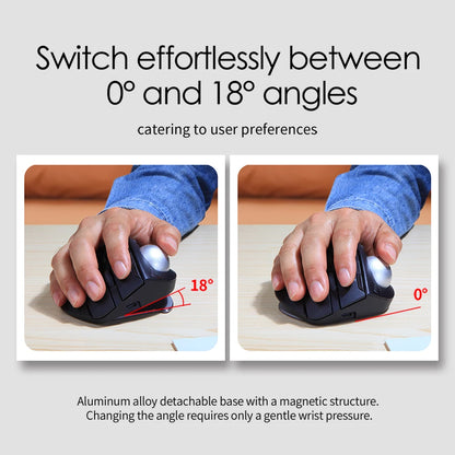 Wireless Bluetooth Trackball Mouse – RGB, 2.4G, Ergonomic, 3-Device Connection for PC & iPad