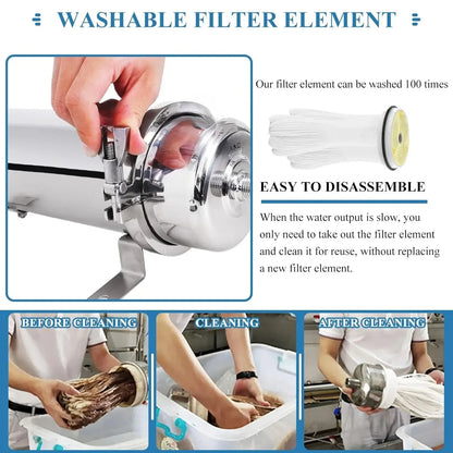 Whole House UF Water Purifier – 0.01μm PVDF Membrane, 1500L Stainless Steel Mineral Filter