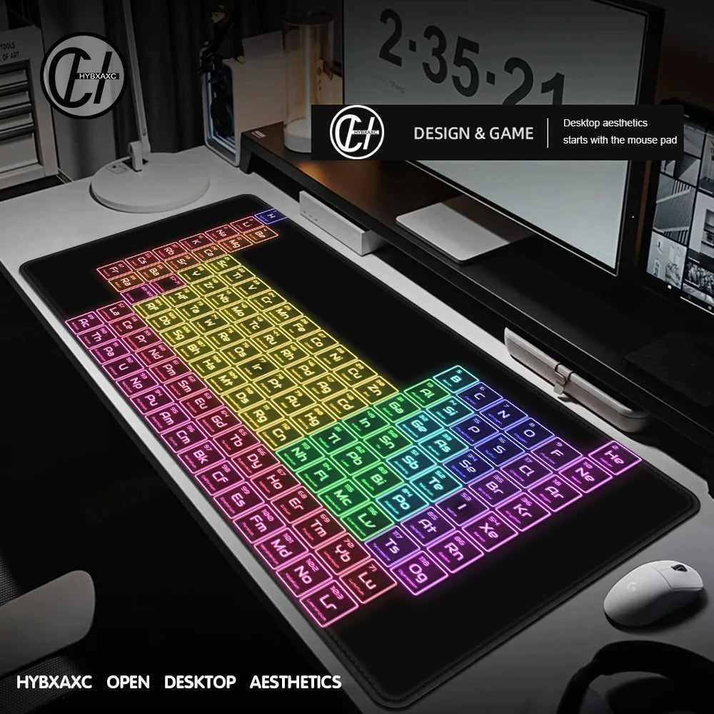 Periodic Table XXL Gaming Mouse Pad 900x400 – Rubber Anti-Slip Deskmat, Multiple Sizes