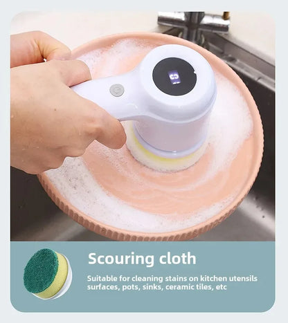 USB Rechargeable Electric Spin Scrubber – Multi-Surface Power Cleaning Brush for Kitchen & Bathroom