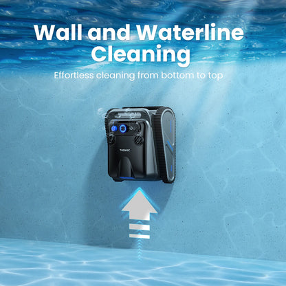 Cordless Robotic Pool Cleaner | 4 Motors, Wall & Waterline Cleaning, 300min Battery, Inground Pools