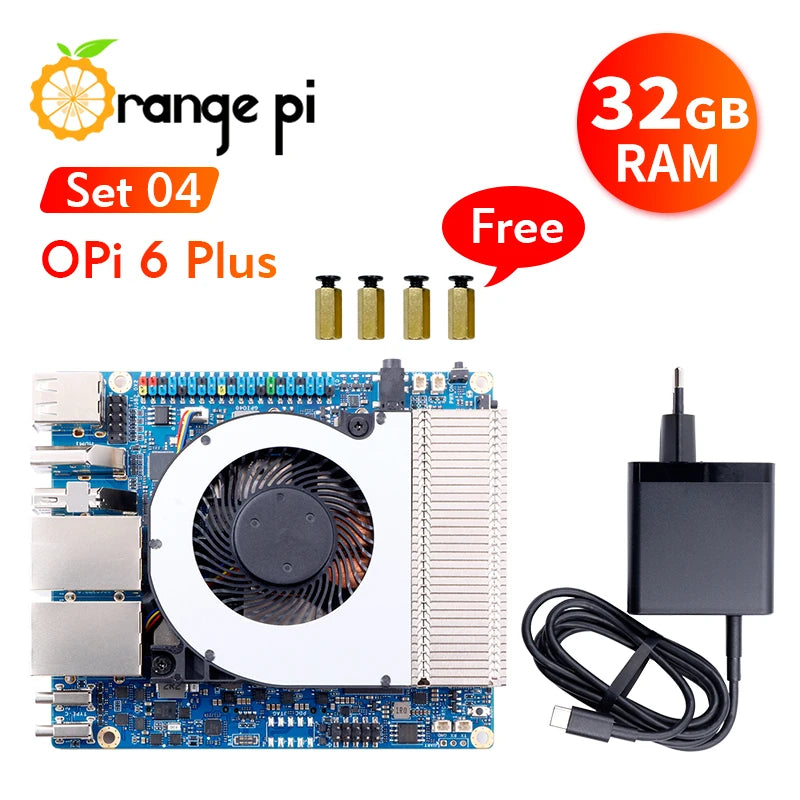 Orange Pi 6 Plus 32GB – Single Board Mini PC, DDR5, 45TOPS NPU, M.2 NVMe
