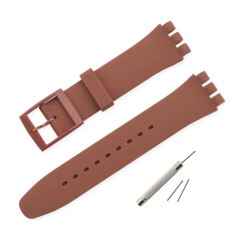 Colorful Silicone Replacement Strap for Swatch – 16/17/19/20mm Sports Watch Band