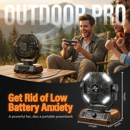 coldSky 20000mAh Camping Fan with LED Lantern – 8 Speed Portable Outdoor Fan
