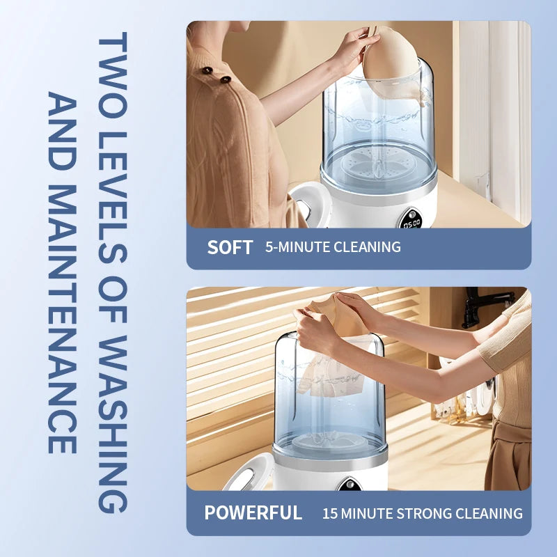 Mi Portable Mini Washing Machine 1.5L — Wireless Underwear & Socks Cleaner, LED Laundry Bucket