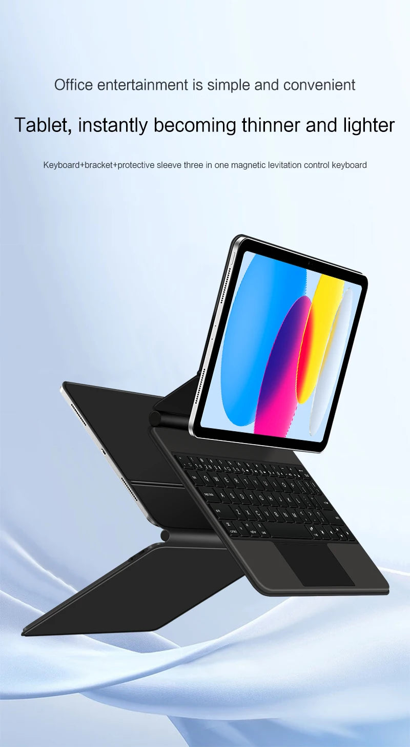 Magic Keyboard for iPad 11th Gen (A16) 2025 | Smart Case | Multi-Language | Black & White | 7 Languages