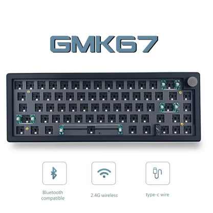 GMK67 Wireless Mechanical Keyboard Kit – 63 Keys, Bluetooth 5.0 / 2.4G / Wired, RGB Hot-Swap | Gaming & Custom Build