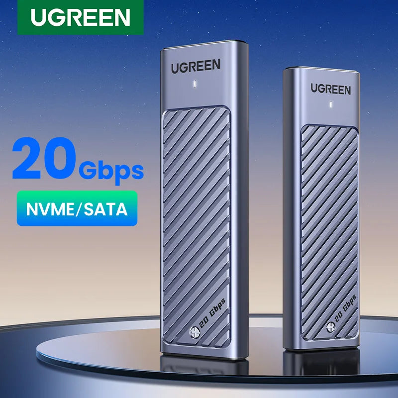 UGREEN M.2 SSD Enclosure | NVMe & SATA | USB 3.2 Gen2 20Gbps | Supports 2230–2280