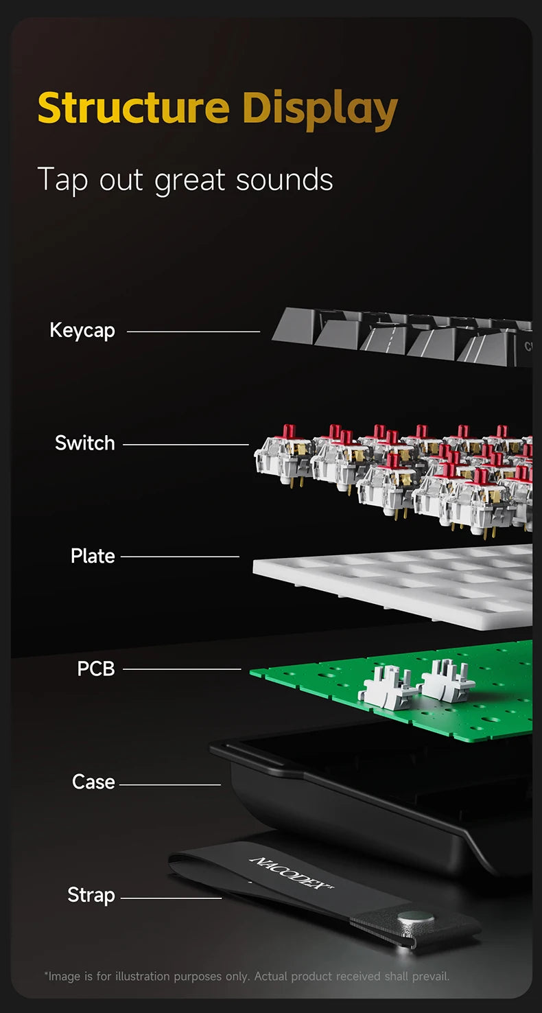 AJAZZ NK68 V2 Gaming Mechanical Keyboard | Hot-Swap | RGB Backlight | 68 Keys | Red Switch | USB