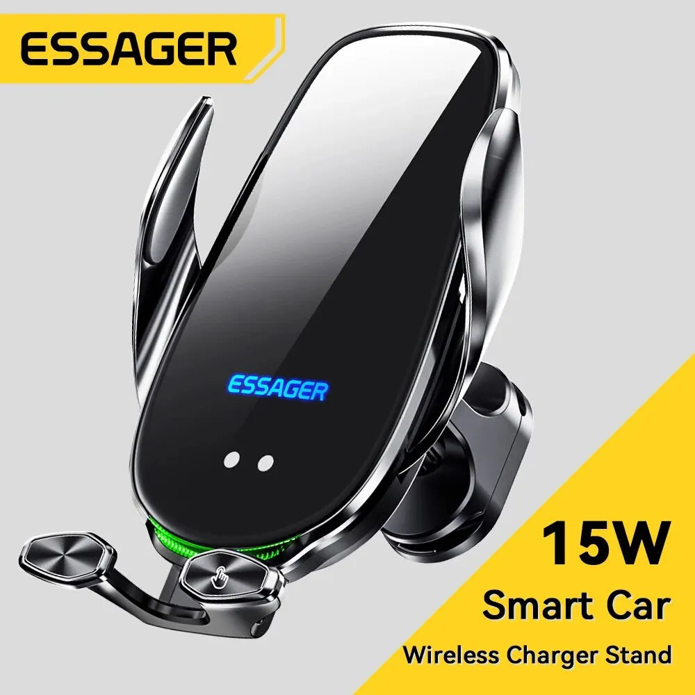 Essager 15W Wireless Car Charger Air Vent Mount – Fast Charging for iPhone, Xiaomi & Huawei