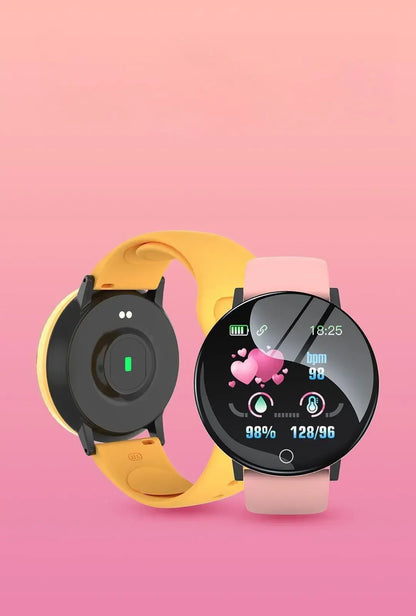 R.E.D. Shopping D18 Smartwatch with circular color screen, multi-sport modes, call and music control on a wearable device.