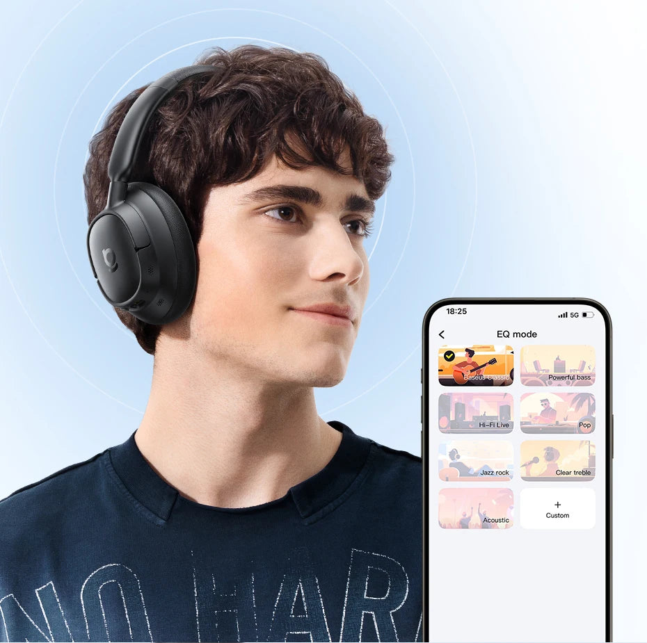 Baseus EH10 NC ANC Wireless Headphones – 45dB Hybrid Noise Cancelling, LDAC, Bluetooth 6.0, 80Hrs