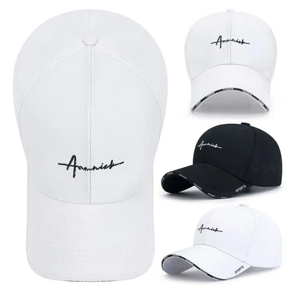 Cotton solid color baseball cap with adjustable strap, designed for sun protection, worn by a woman for summer outdoor activities.