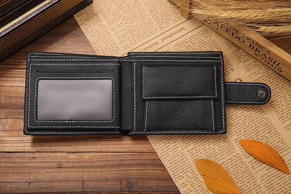 Genuine Cowhide Leather Men's Wallet – Short Bifold