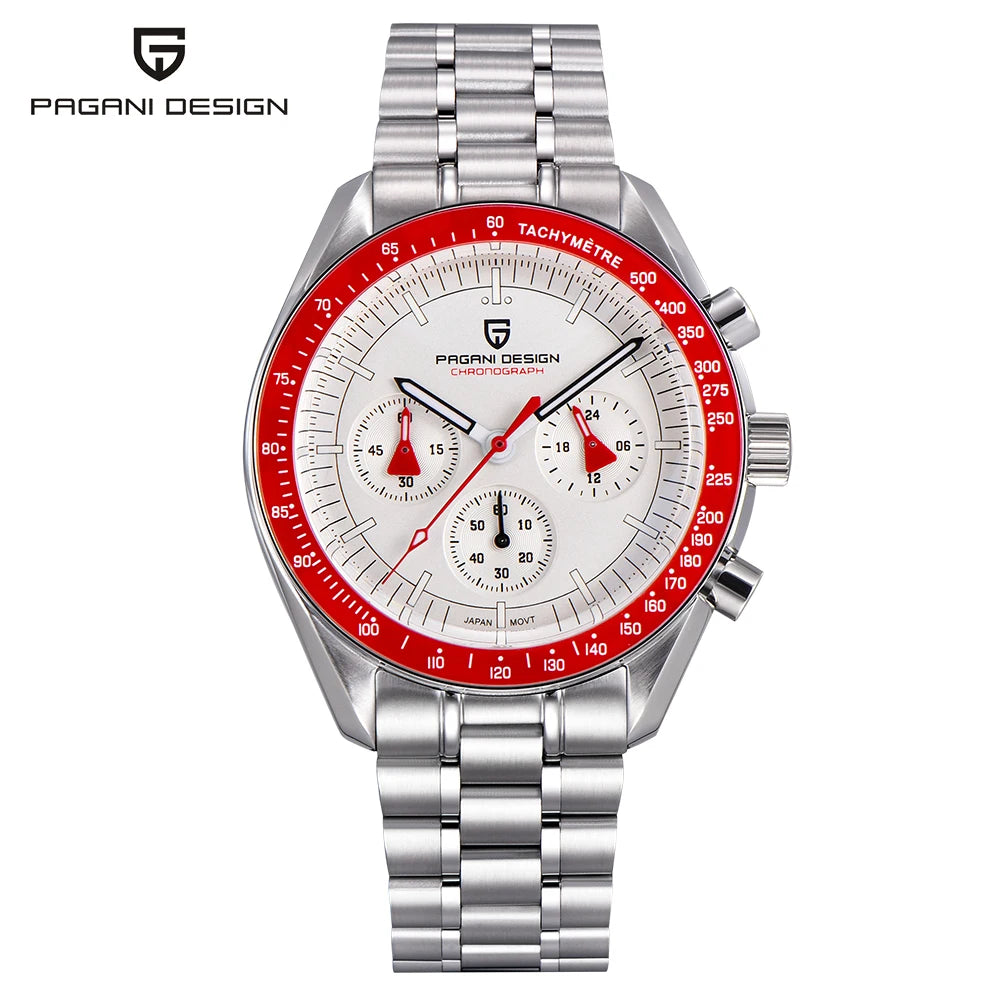 PAGANI DESIGN 1701 V5 Men's Luxury Quartz Chronograph Watch – AR Sapphire Glass, 100M Waterproof