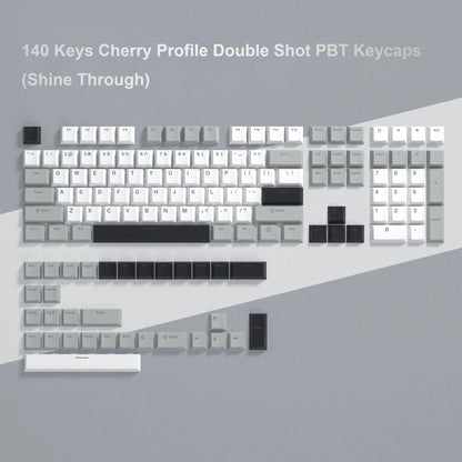 140-Key Cherry Profile Shine-Through RGB PBT Double Shot Keycaps for Cherry/Gateron MX Switches