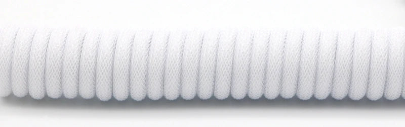 Handmade R.E.D. Shopping paracord and PET coiled USB-A to USB-C cable with GX16 aviator connector for mechanical keyboards.