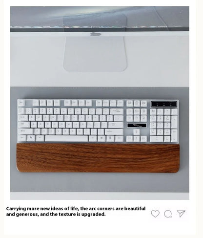 Walnut Wood Keyboard Wrist Rest – Ergonomic Palm Pad for 60/68/87/98/104/108 Key Mechanical Keyboards