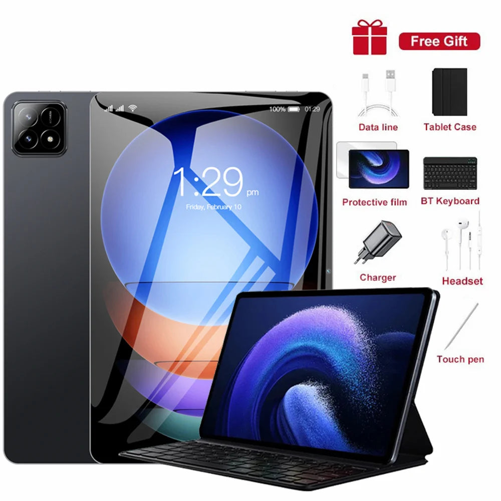 Android Tablet 10.1" | 4GB+32GB | Dual SIM 4G | 4000mAh | WiFi | With Optional Keyboard